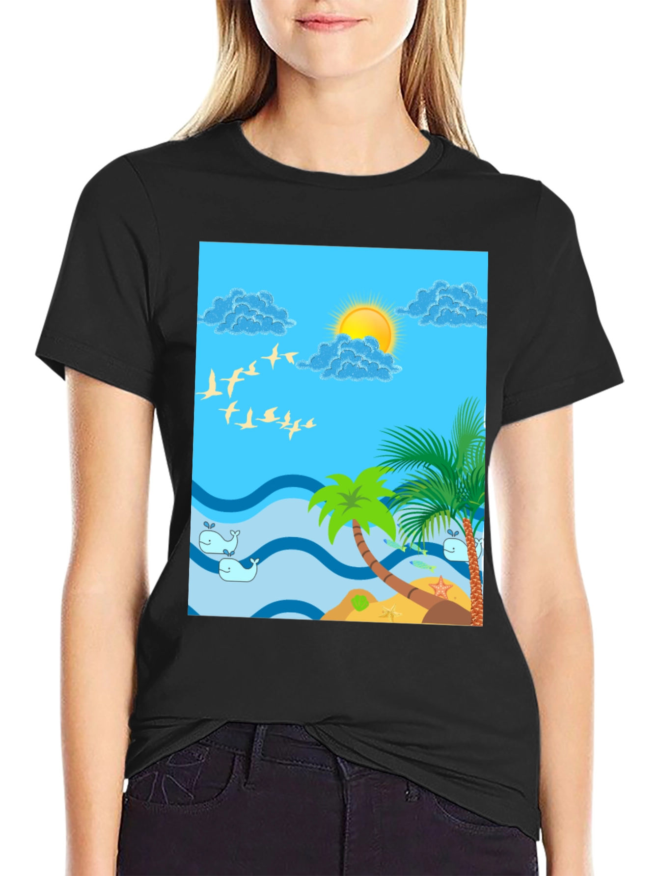 Tropical Island Graphic T-Shirt