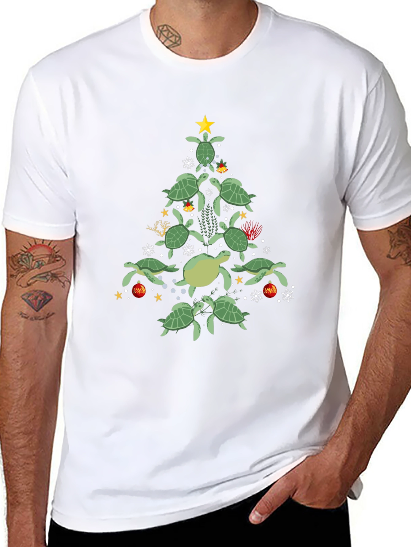 Turtle Christmas Tree Graphic Tee