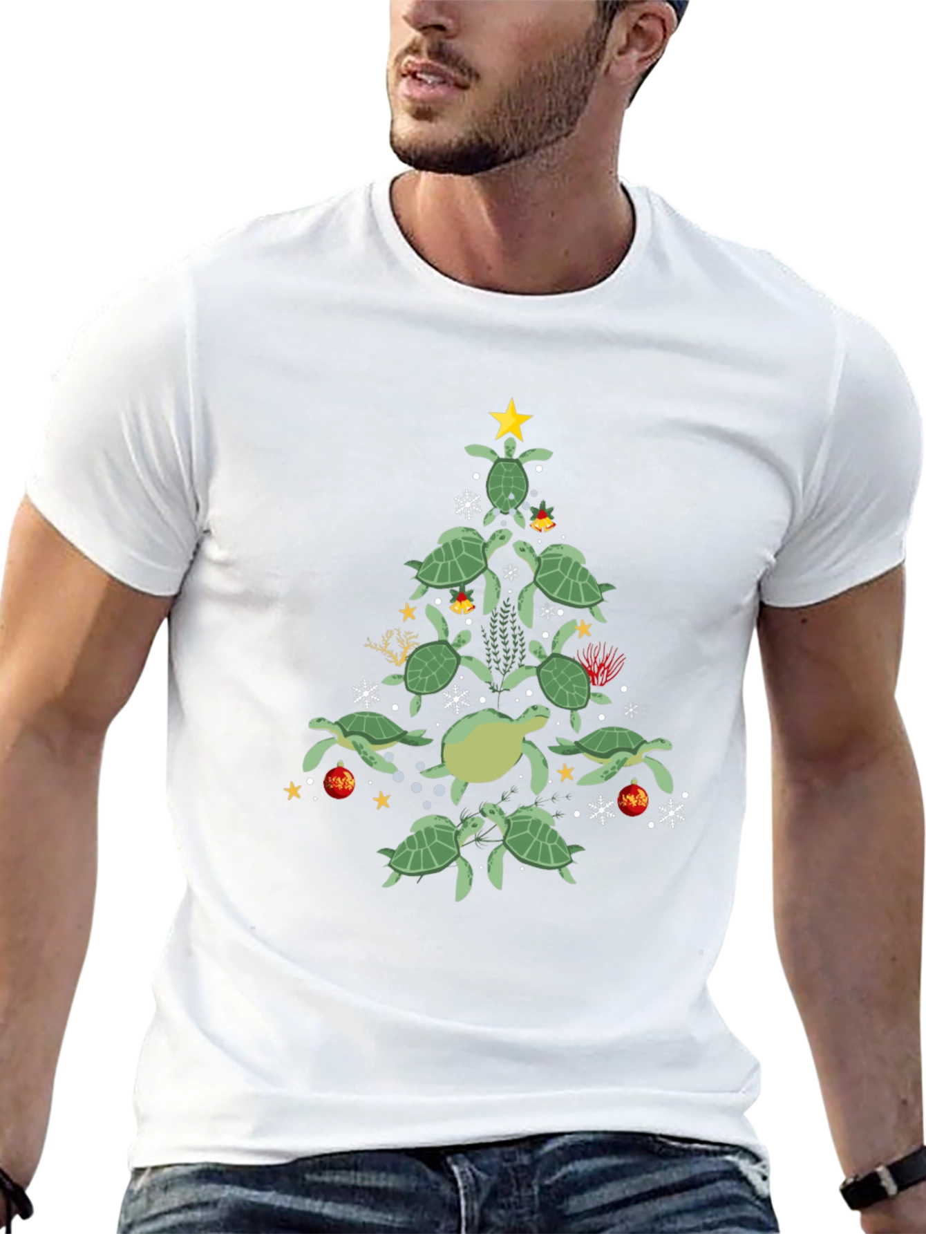 Turtle Christmas Tree Graphic Tee