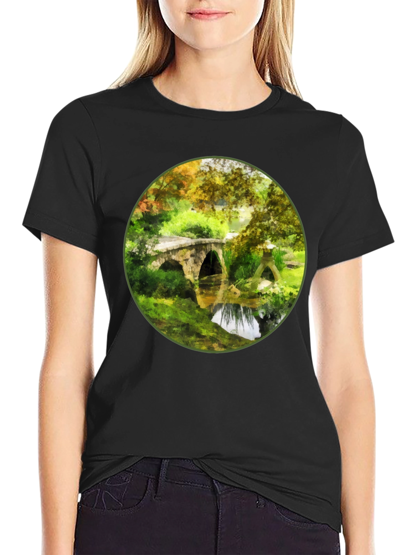 Arched Bridge Landscape Graphic Tee