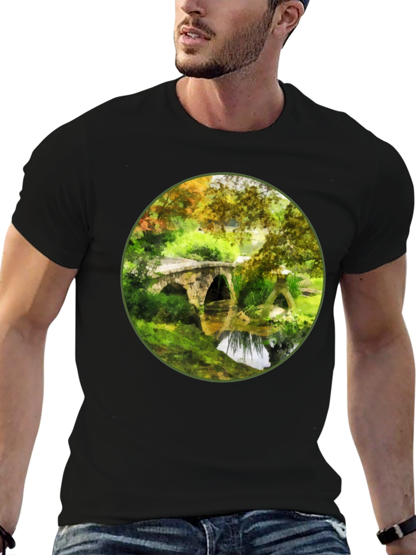 Arched Bridge Landscape Graphic Tee