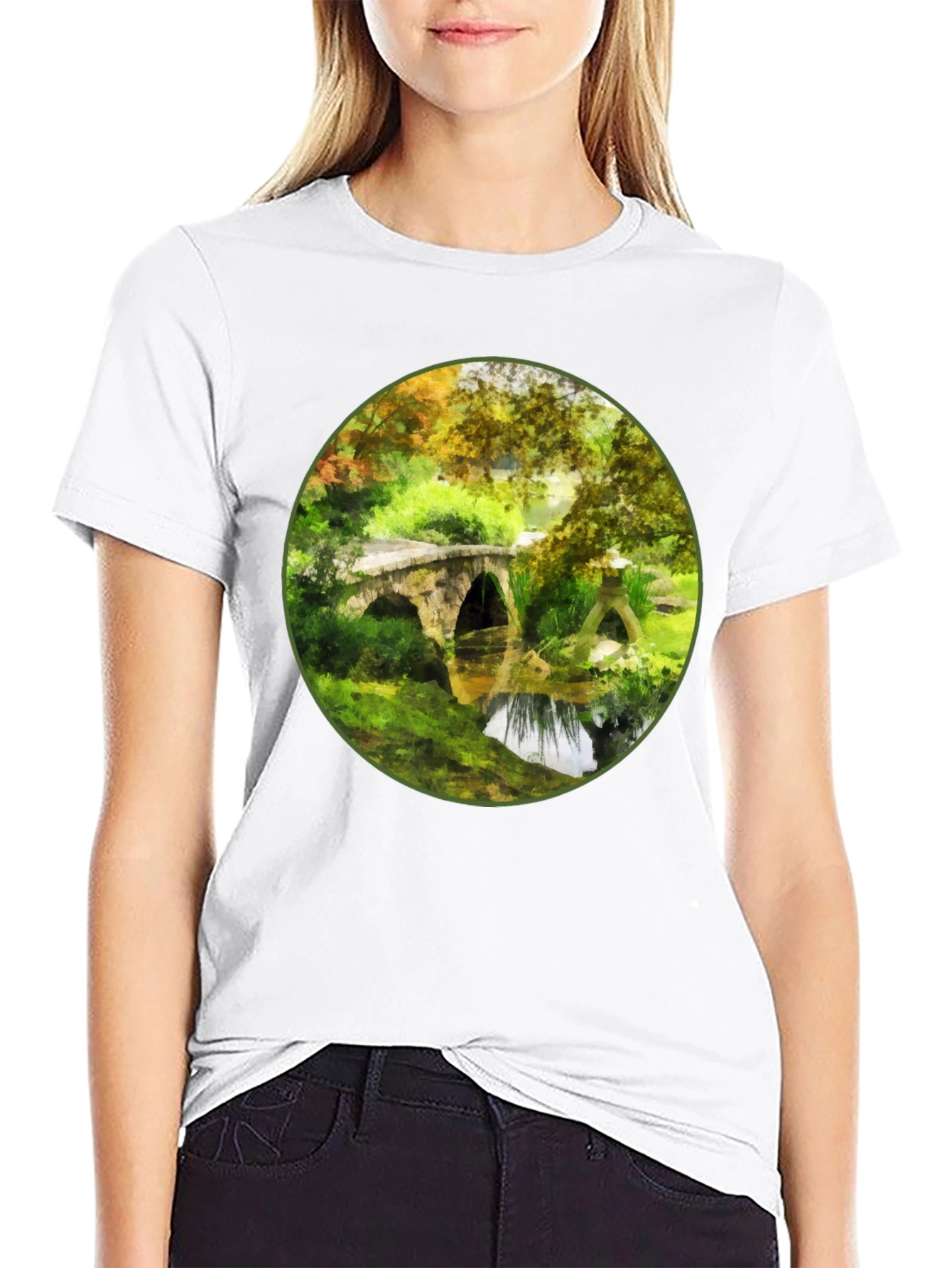 Arched Bridge Landscape Graphic Tee