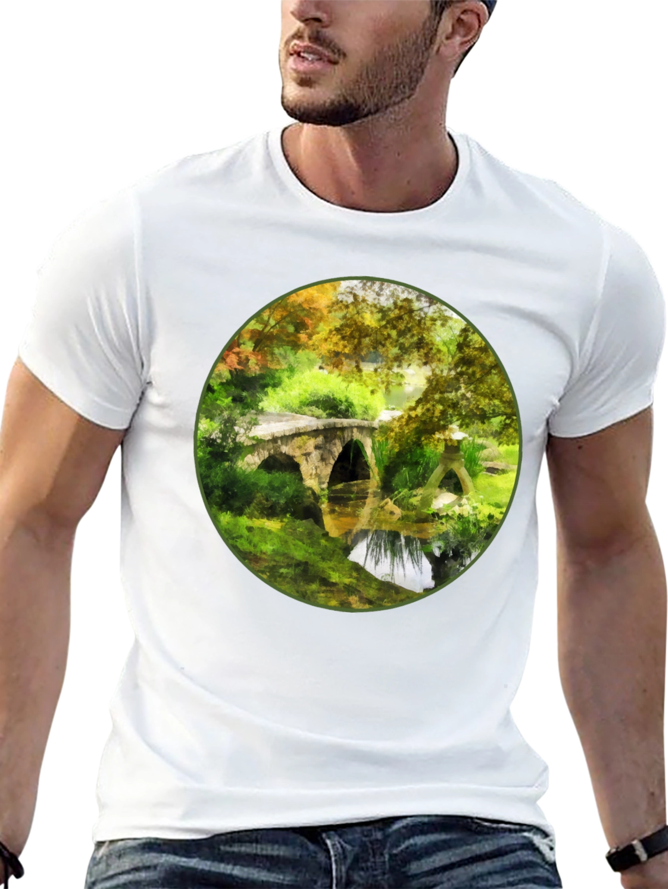 Arched Bridge Landscape Graphic Tee