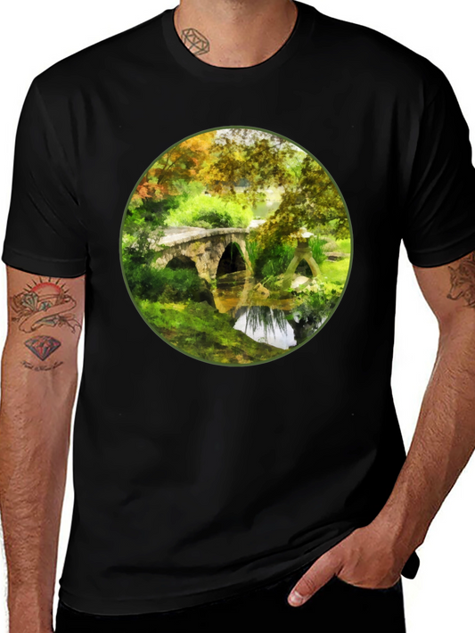 Arched Bridge Landscape Graphic Tee