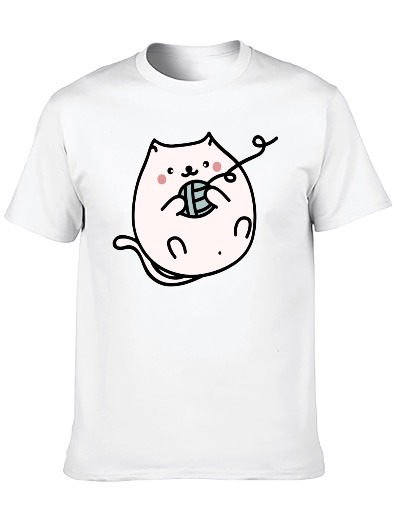 Cute Kitten Yarn Black T-Shirt