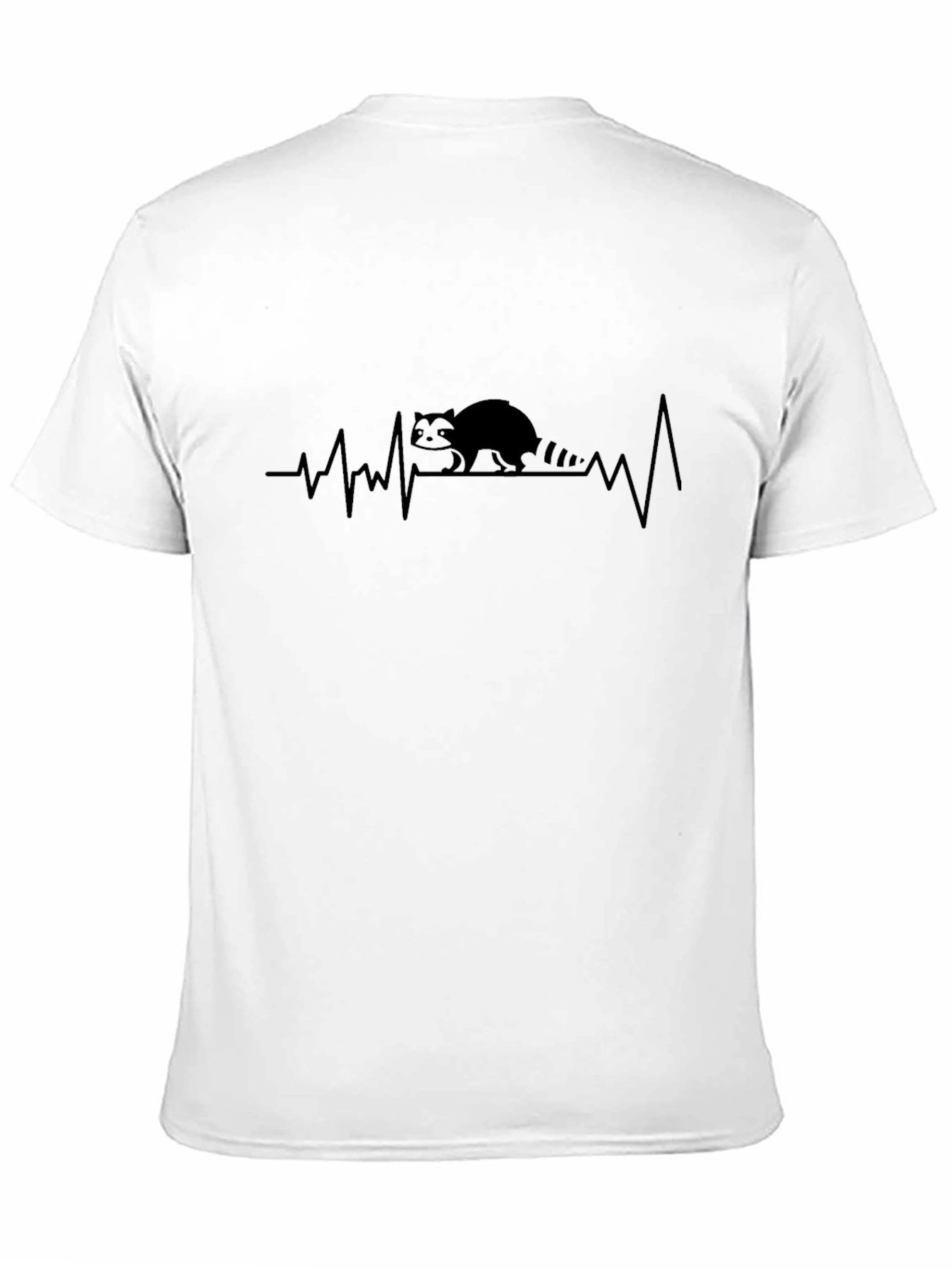 Raccoon Heartbeat Graphic Black T-Shirt