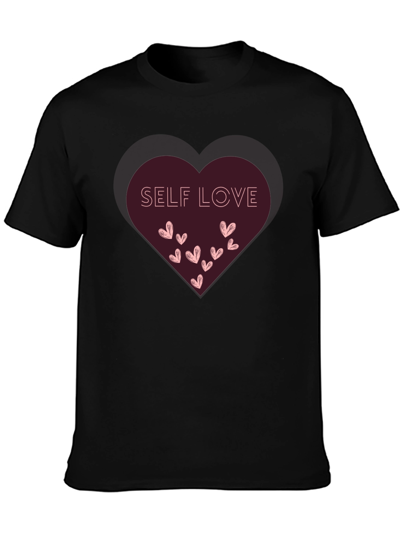 Self Love Heart Graphic Tee - Black