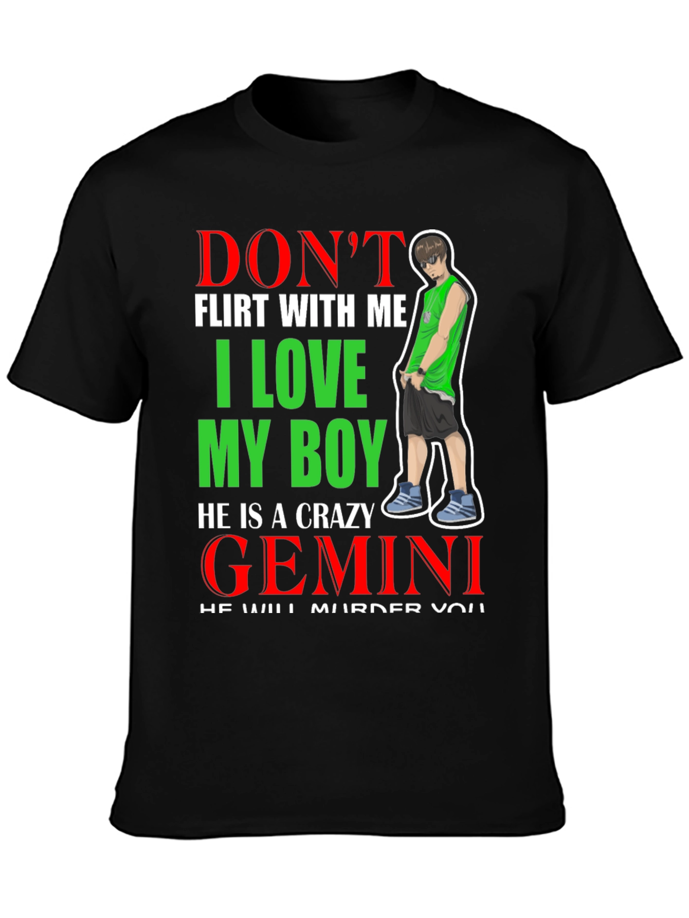 Dont Flirt With Me Gemini Boy T-Shirt