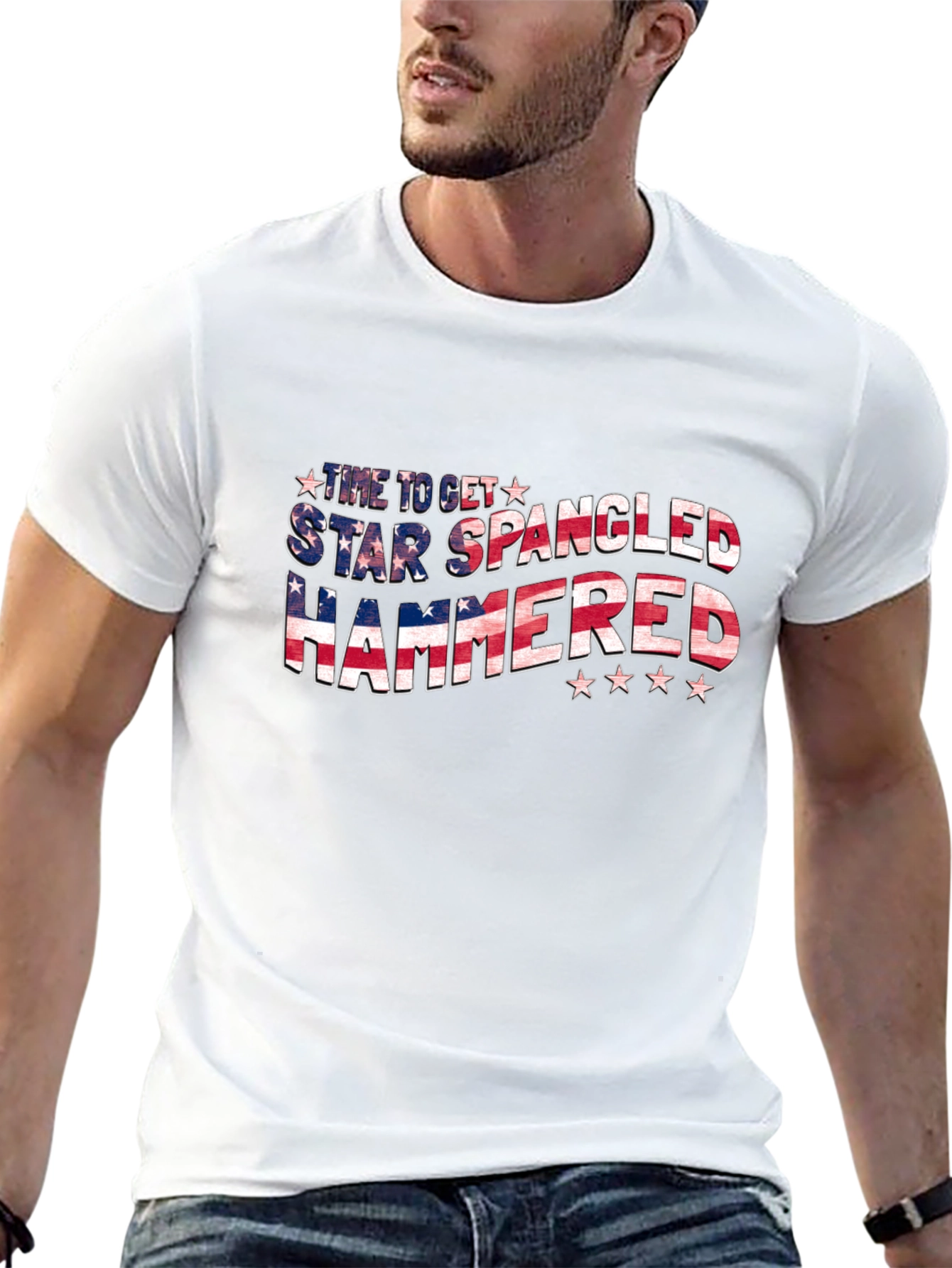 Star Spangled Hammered Patriotic T-Shirt