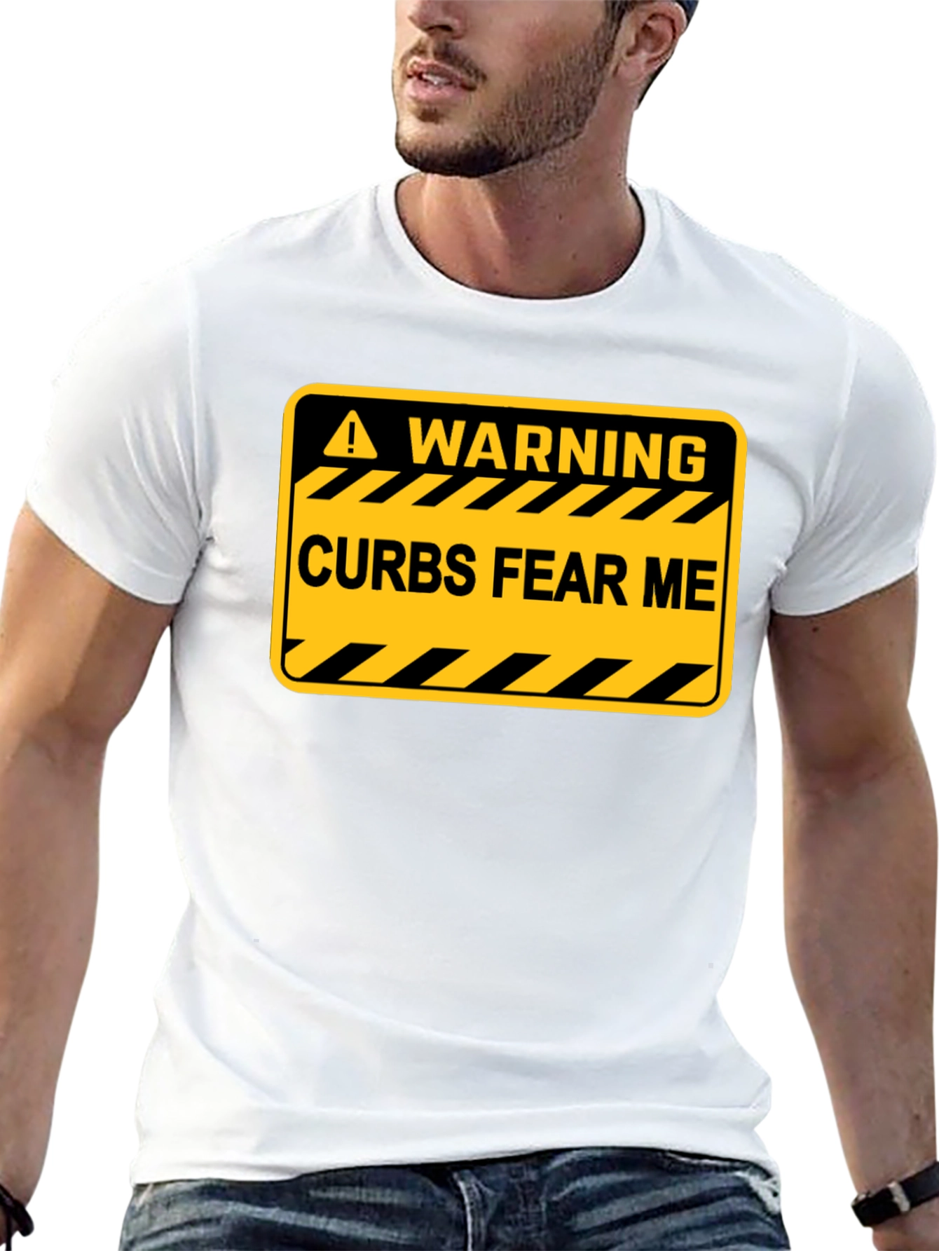 Warning: Curbs Fear Me Black T-Shirt