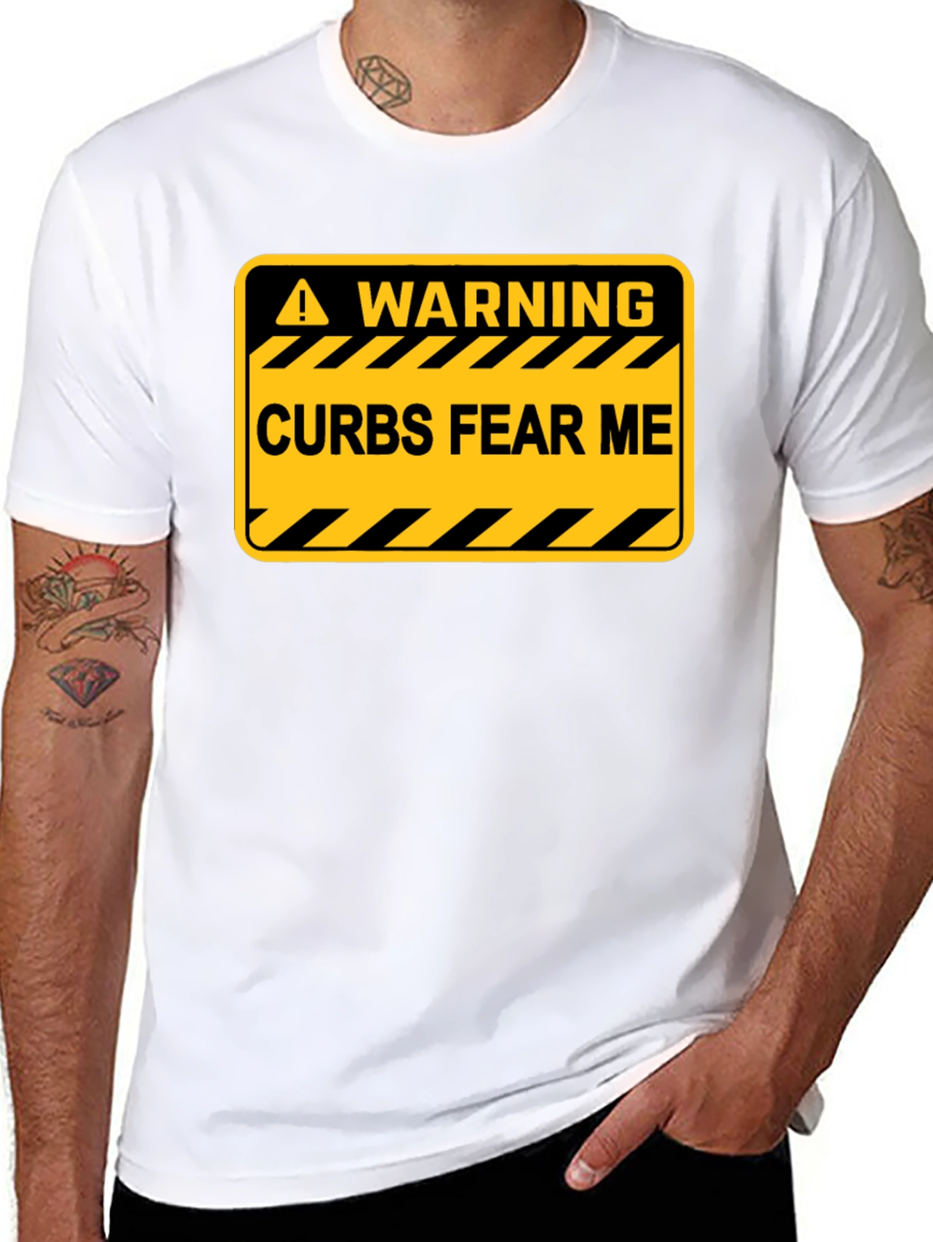Warning: Curbs Fear Me Black T-Shirt