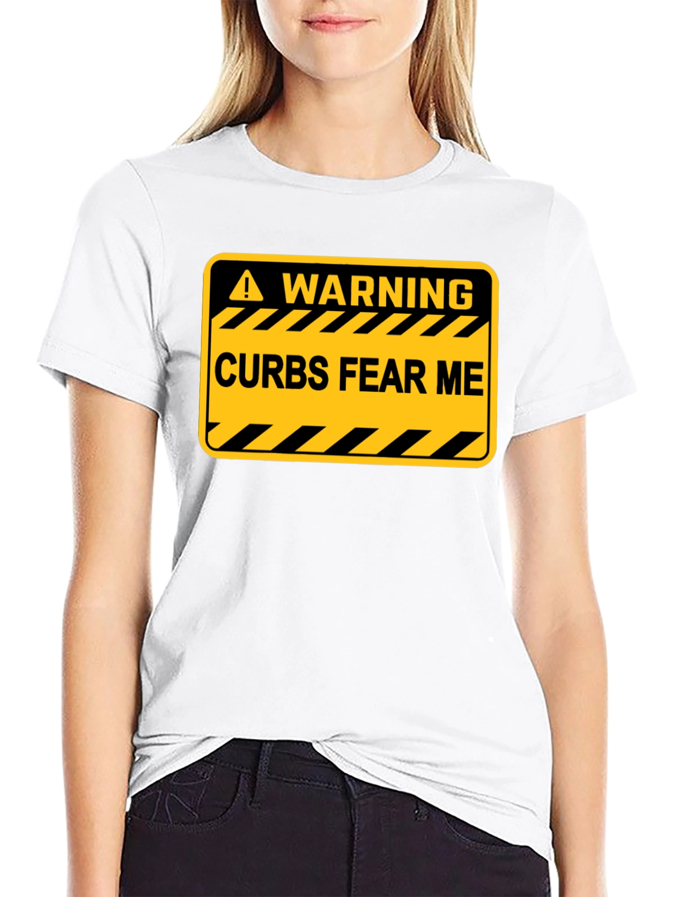 Warning: Curbs Fear Me Black T-Shirt