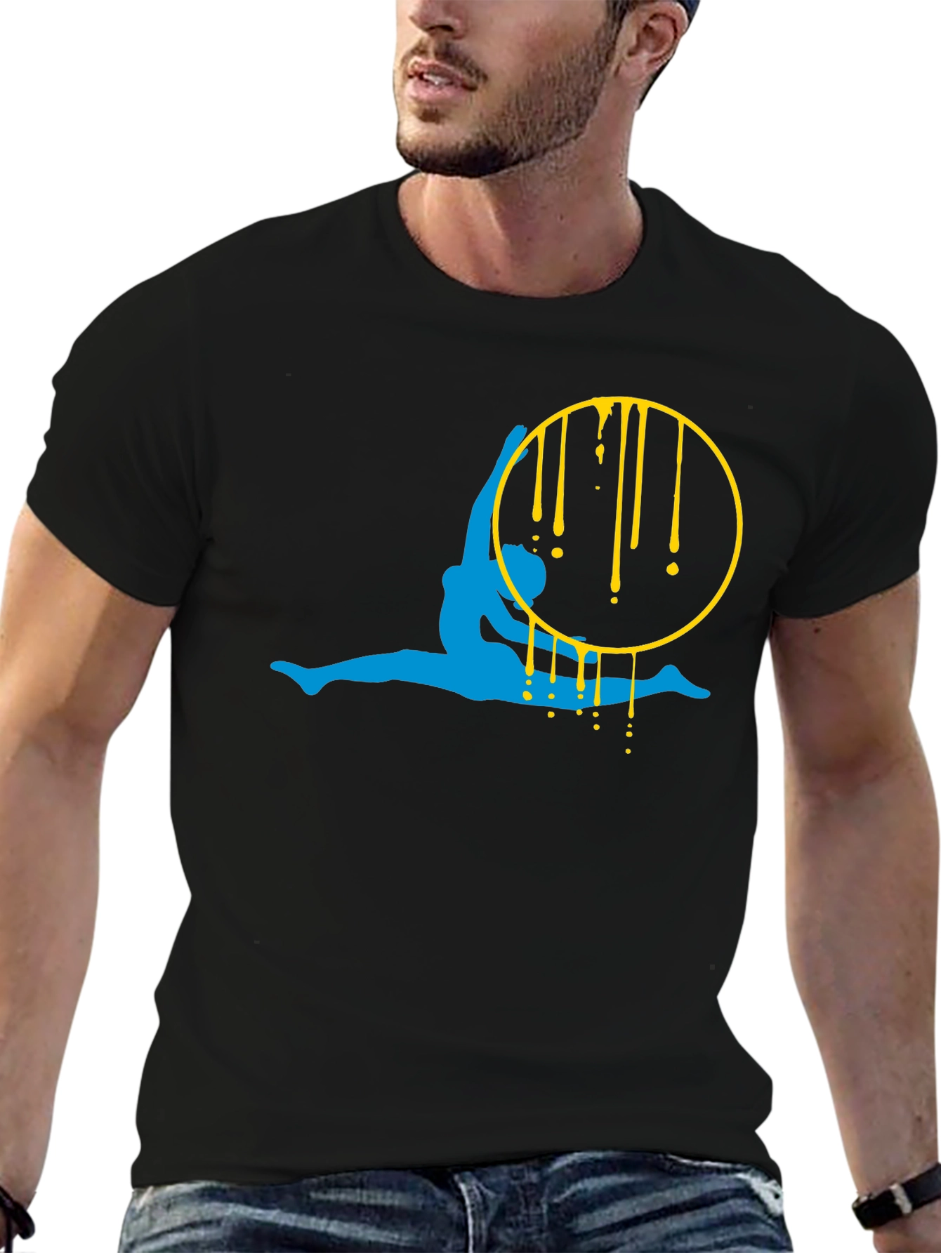 Aerialist Black T-Shirt - Artistic Gymnast Design