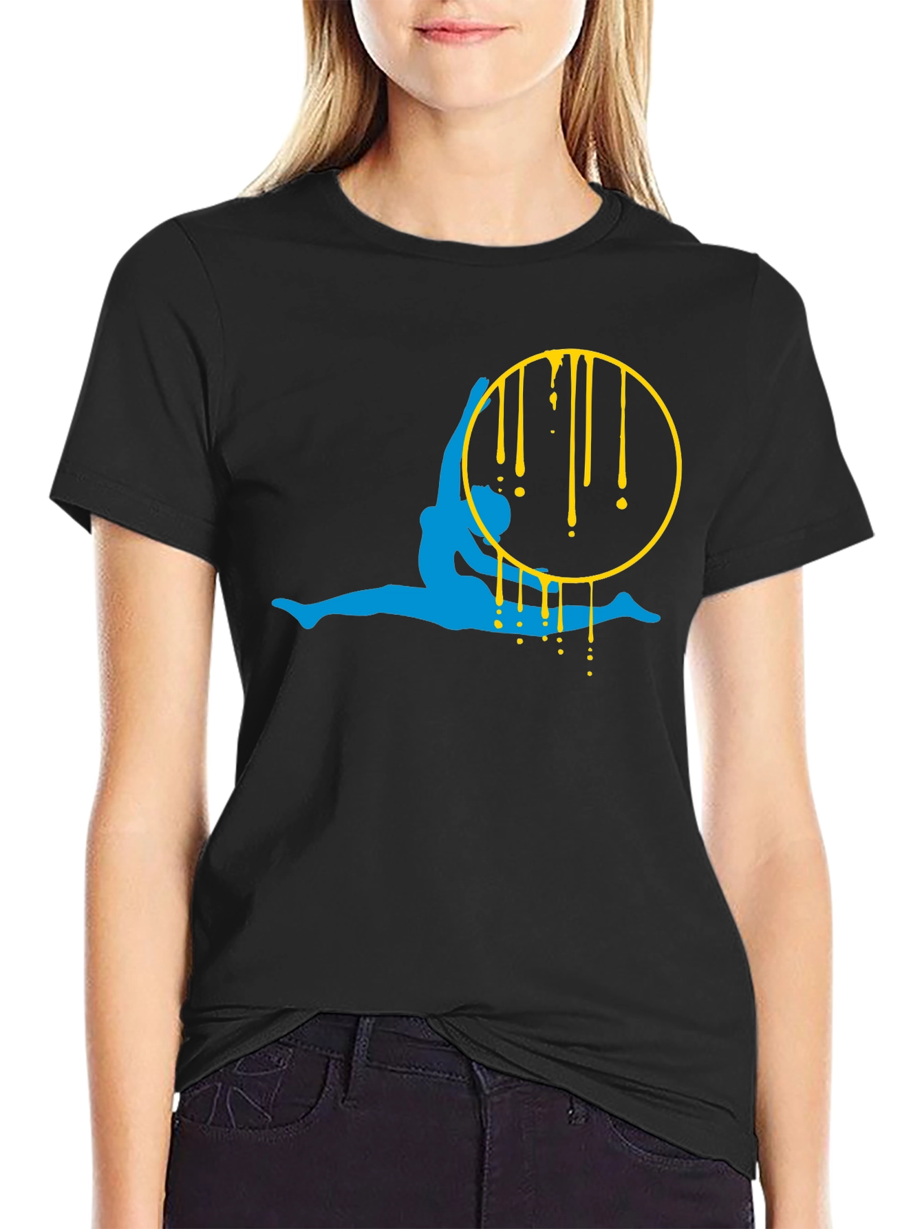 Aerialist Black T-Shirt - Artistic Gymnast Design