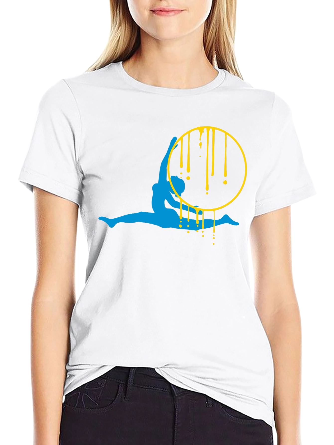 Aerialist Black T-Shirt - Artistic Gymnast Design