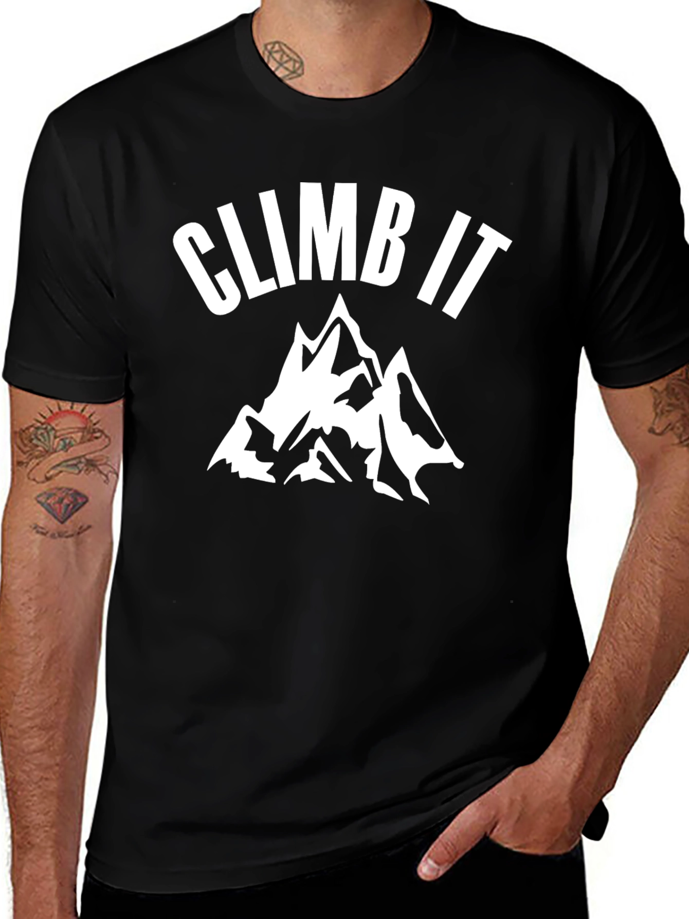 Climb It Mountain Graphic Black T-Shirt