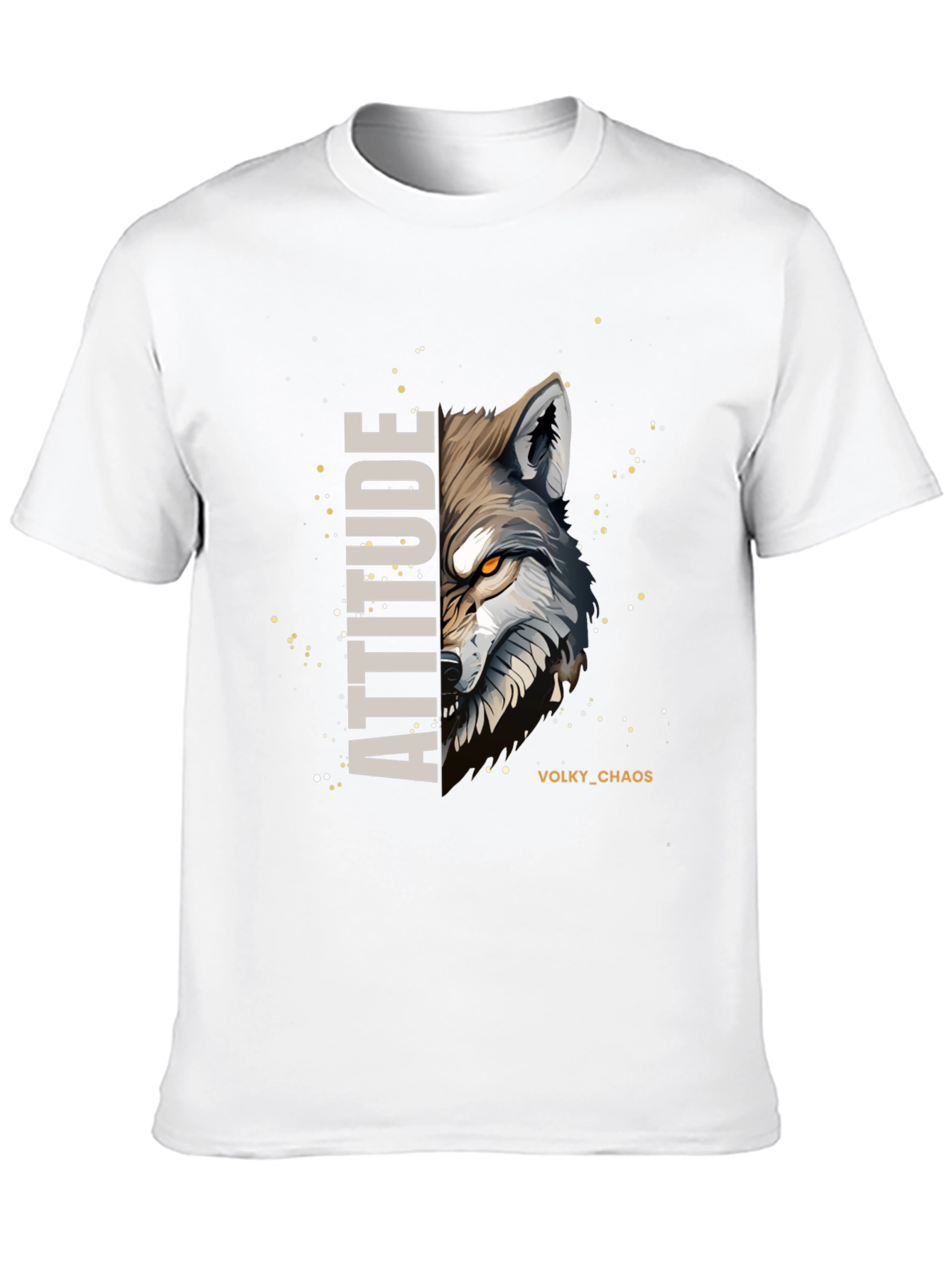 Attitude Wolf Graphic Print Black T-Shirt