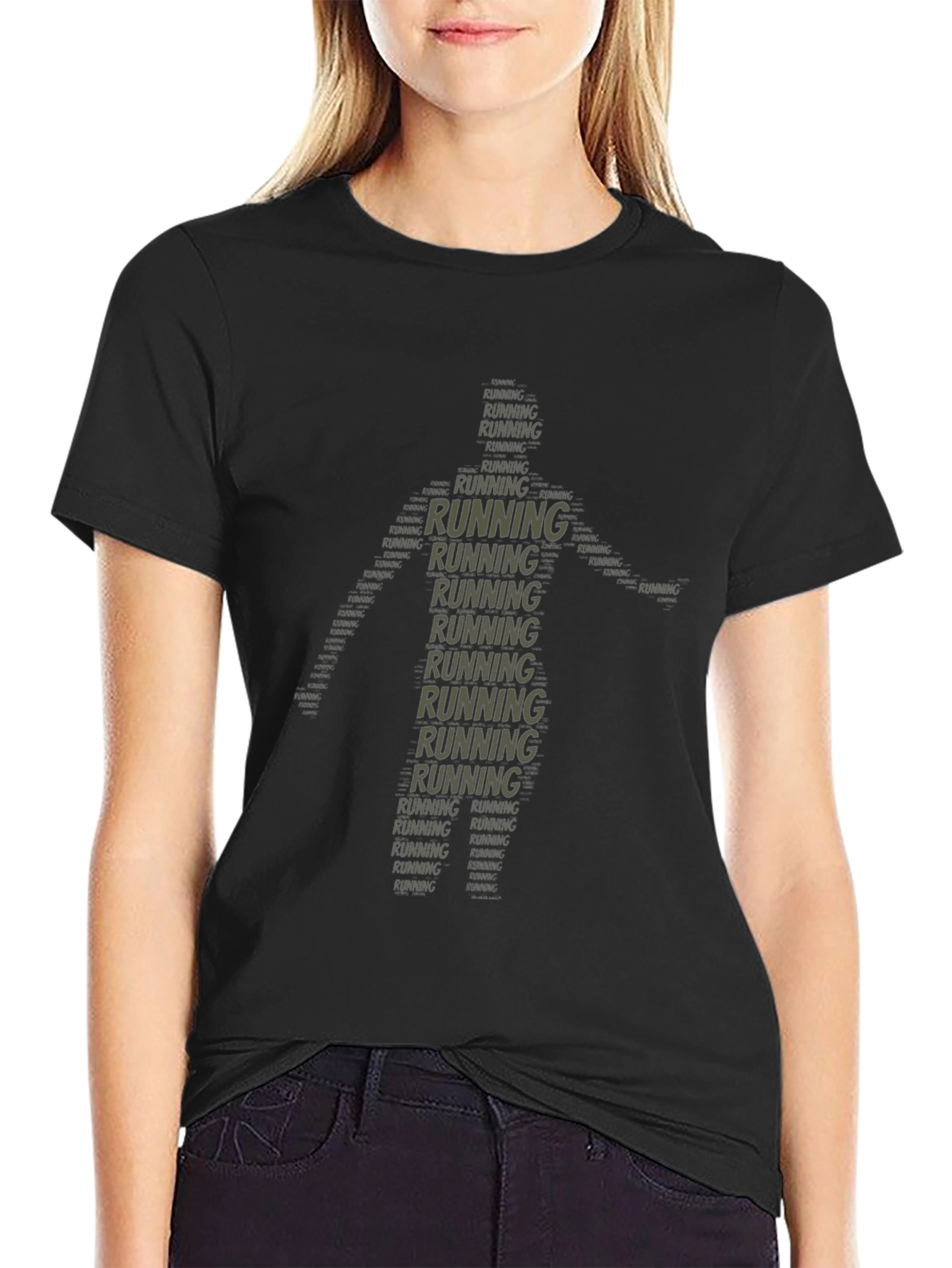 Running Man Word Art T-Shirt