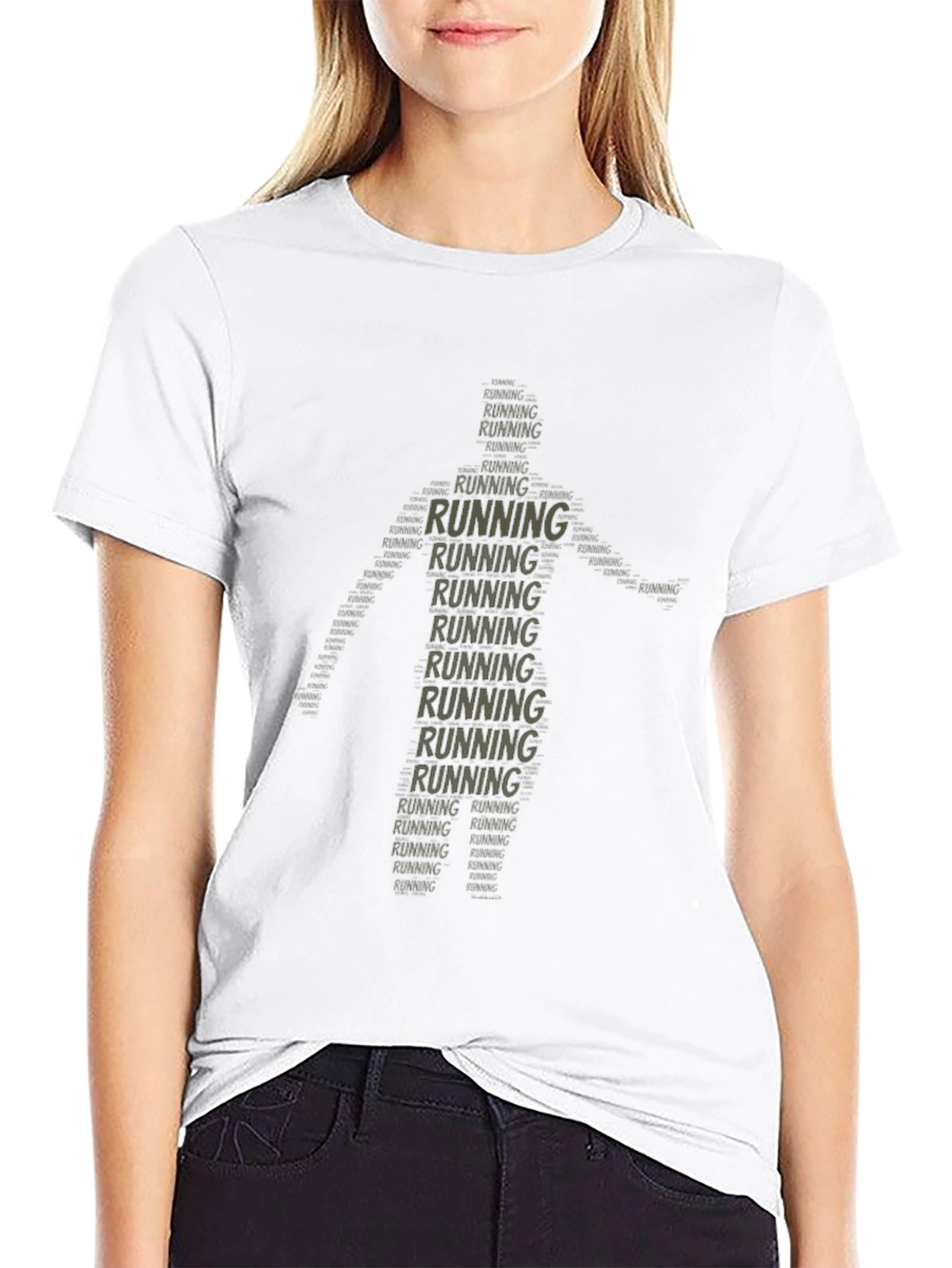 Running Man Word Art T-Shirt