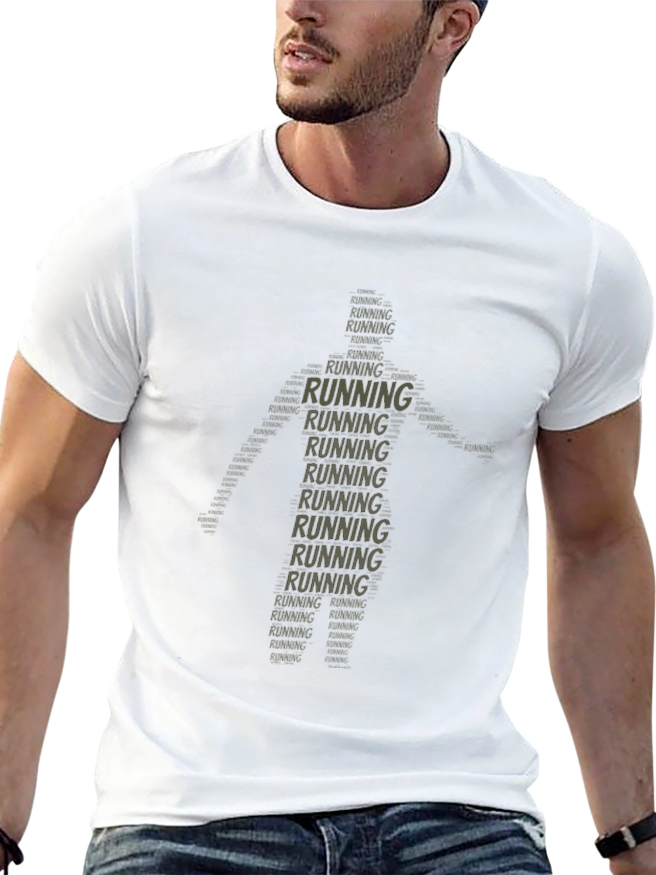 Running Man Word Art T-Shirt