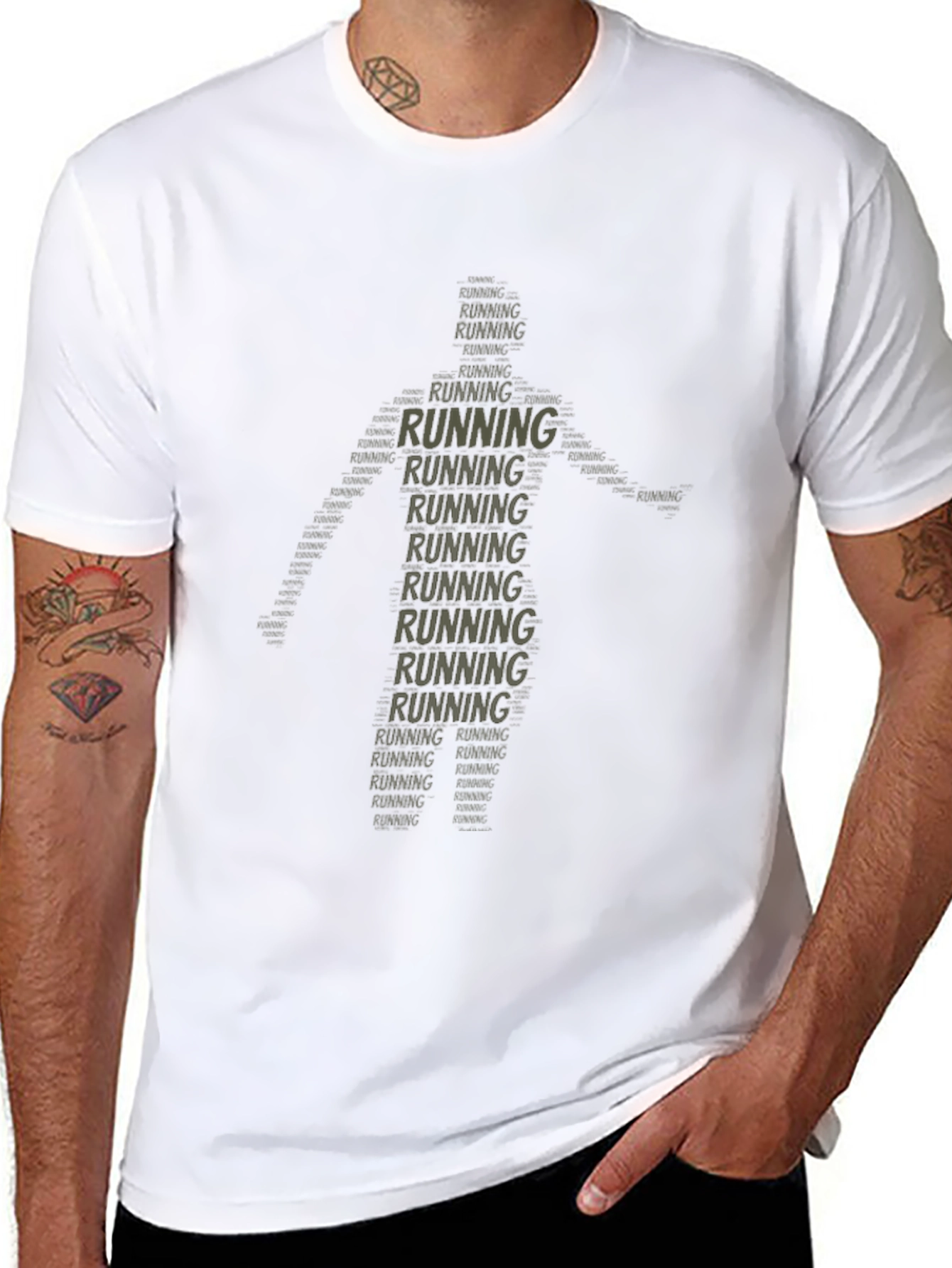Running Man Word Art T-Shirt