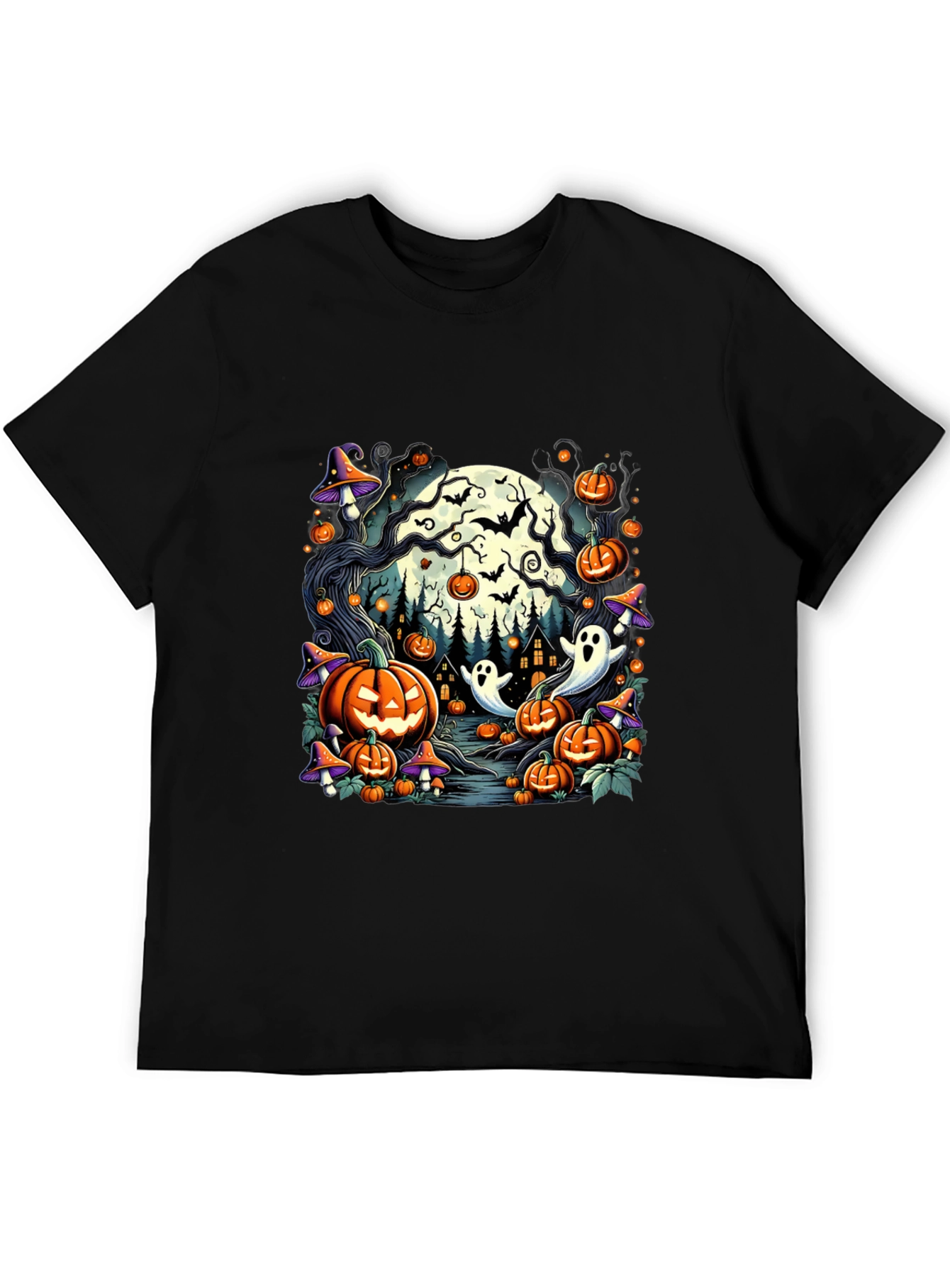 Spooky Halloween Pumpkin Ghost Graphic T-Shirt