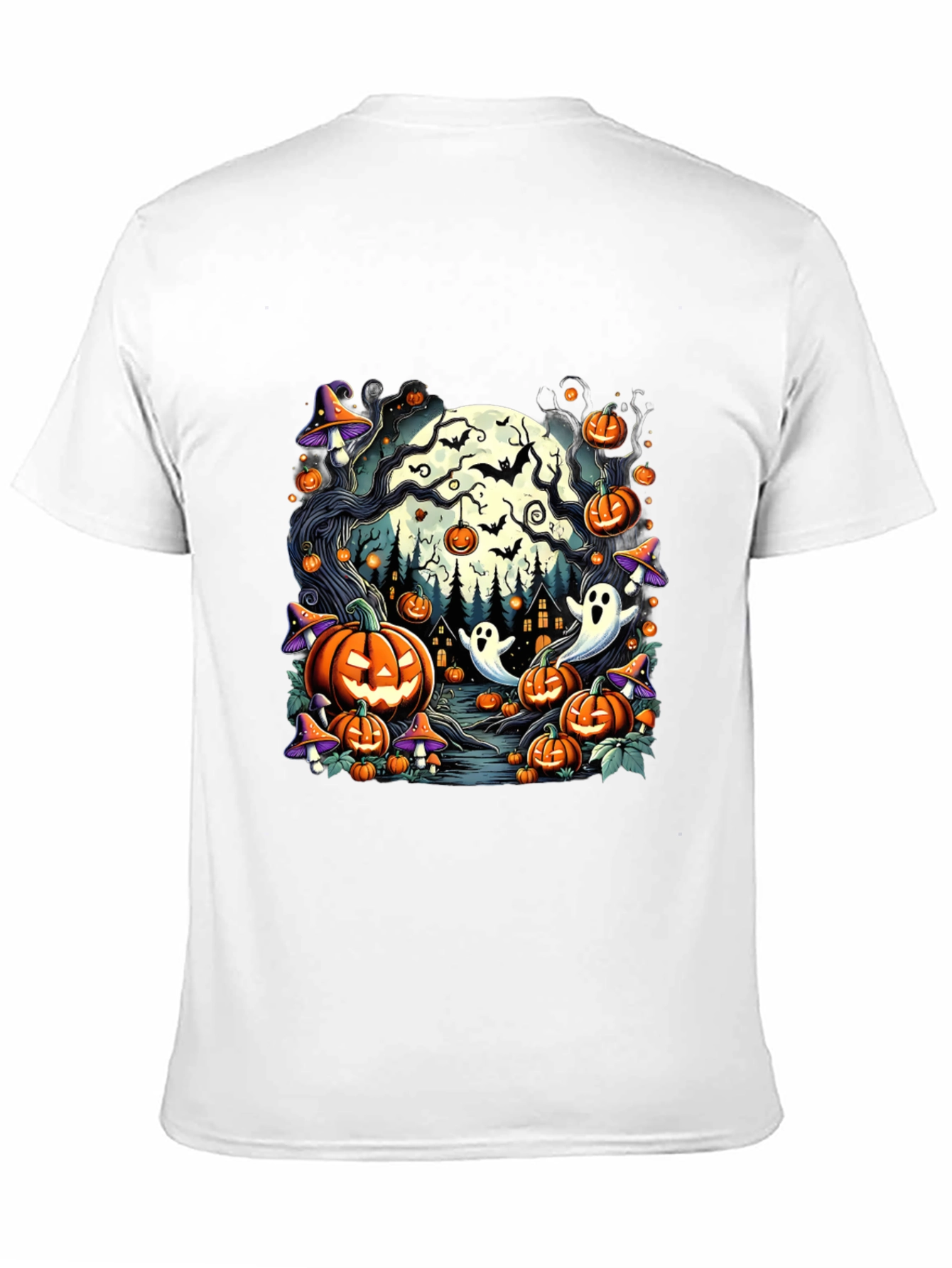 Spooky Halloween Pumpkin Ghost Graphic T-Shirt