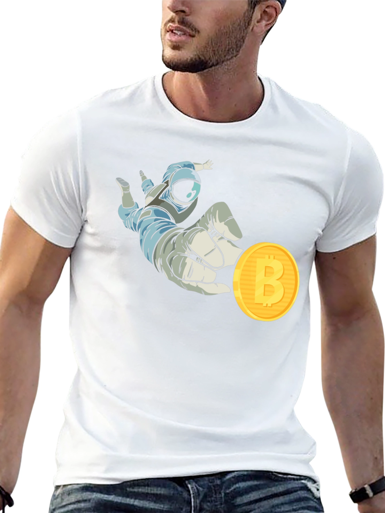 Astronaut Bitcoin T-Shirt Crypto Fashion