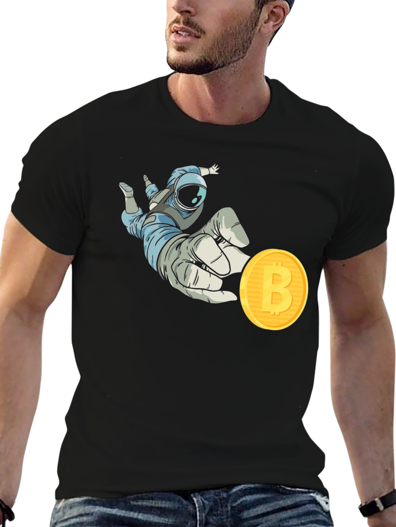 Astronaut Bitcoin T-Shirt Crypto Fashion
