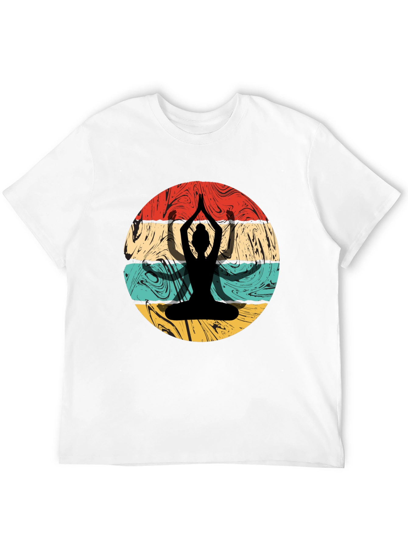 Yoga Silhouette Retro Graphic T-Shirt