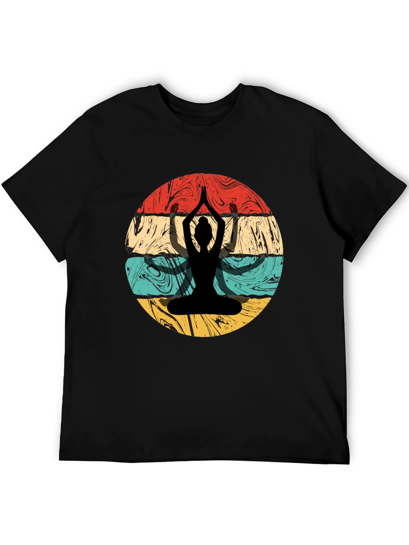 Yoga Silhouette Retro Graphic T-Shirt