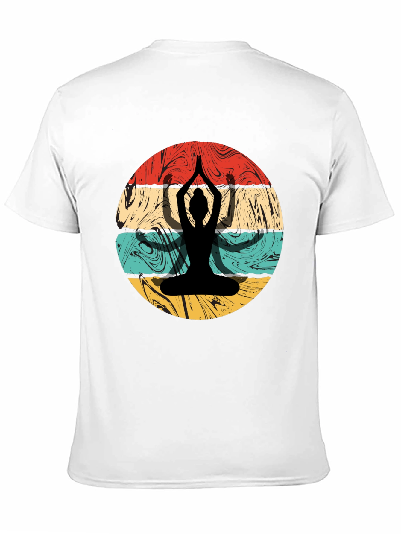 Yoga Silhouette Retro Graphic T-Shirt