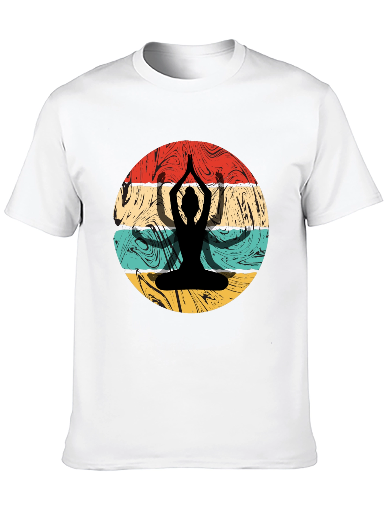 Yoga Silhouette Retro Graphic T-Shirt