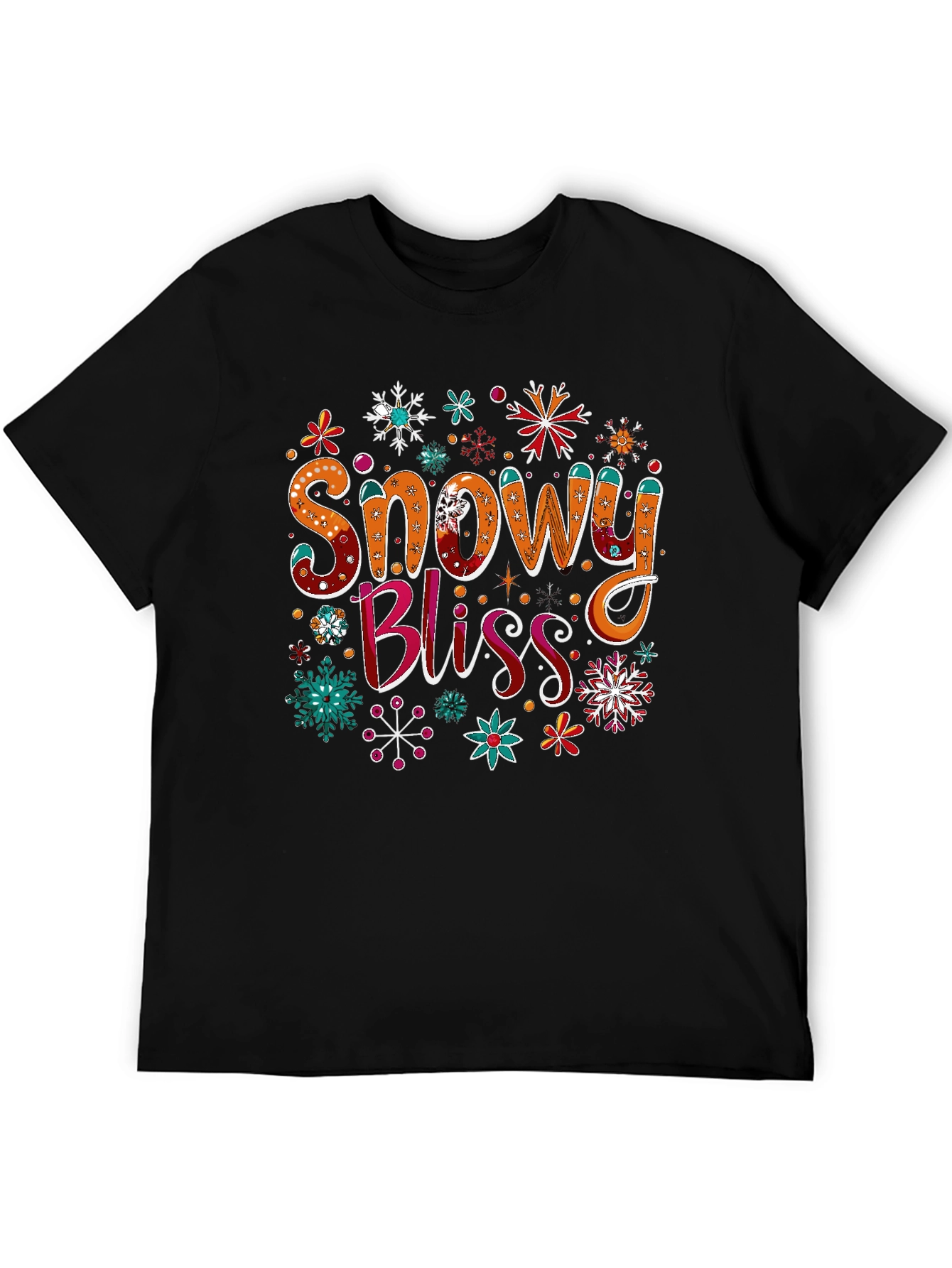 Snowy Bliss Graphic Tee - Holiday Festive Shirt