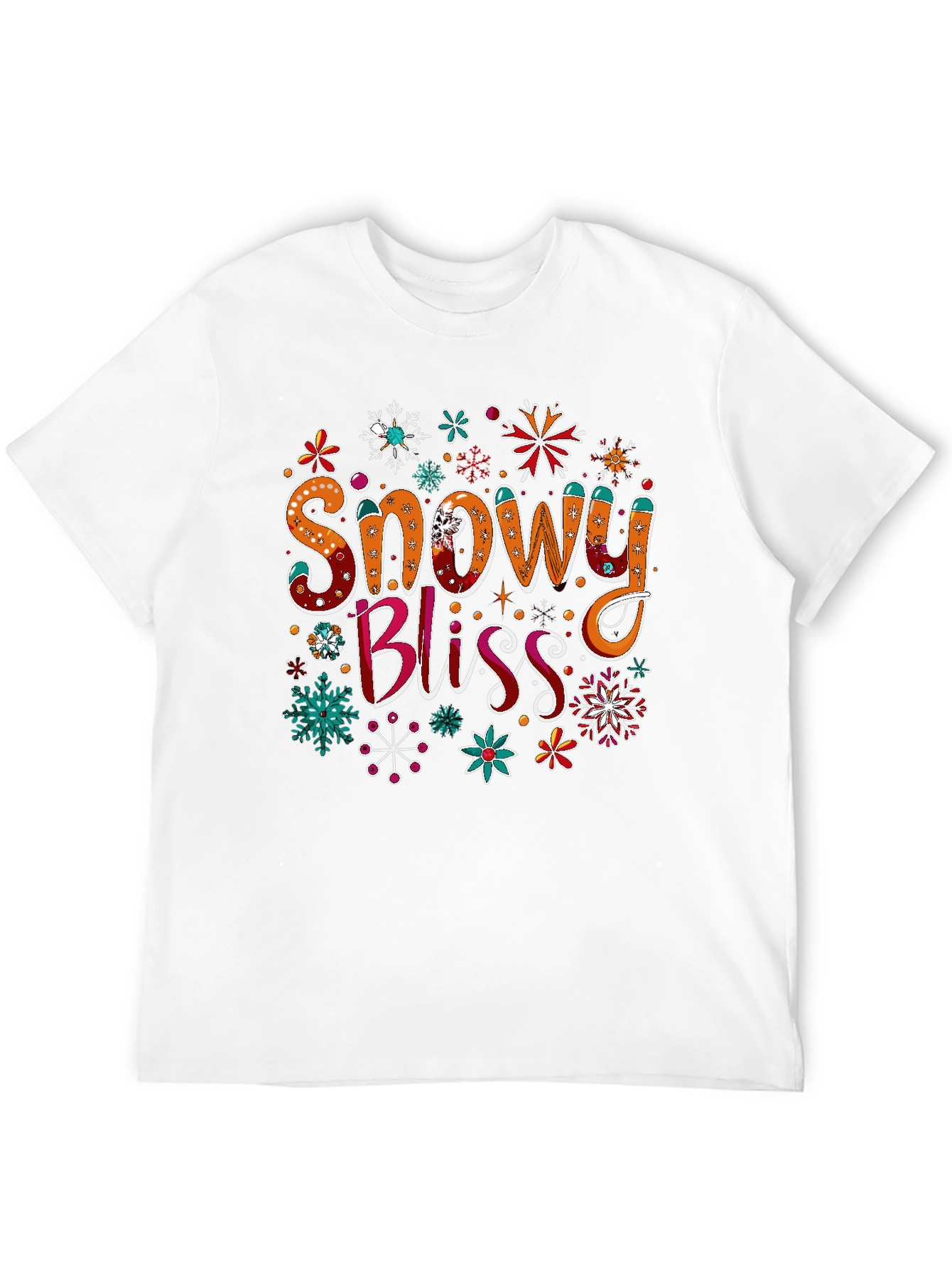 Snowy Bliss Graphic Tee - Holiday Festive Shirt