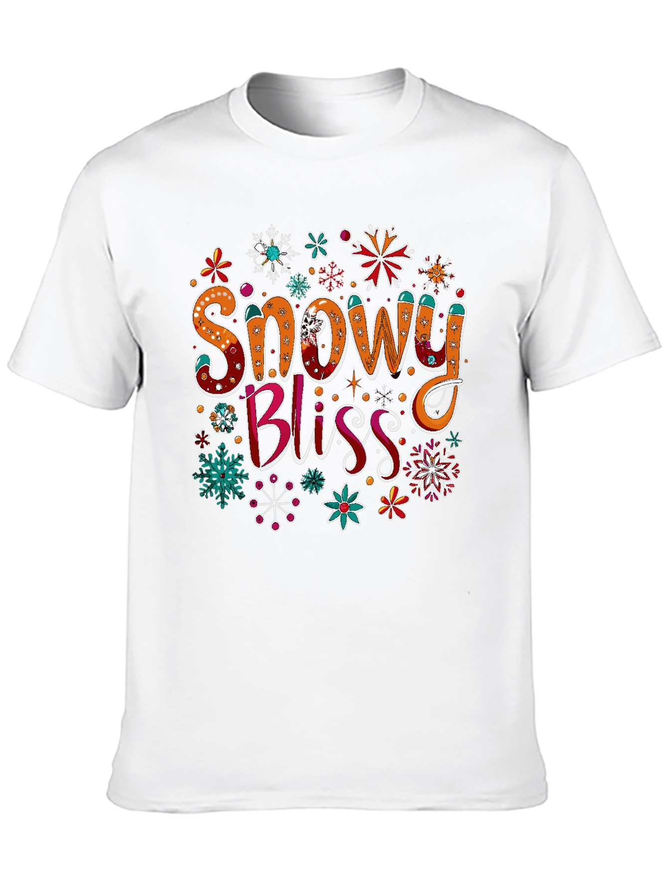 Snowy Bliss Graphic Tee - Holiday Festive Shirt