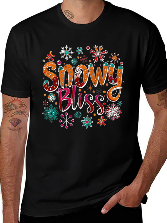 Snowy Bliss Graphic Tee - Holiday Festive Shirt