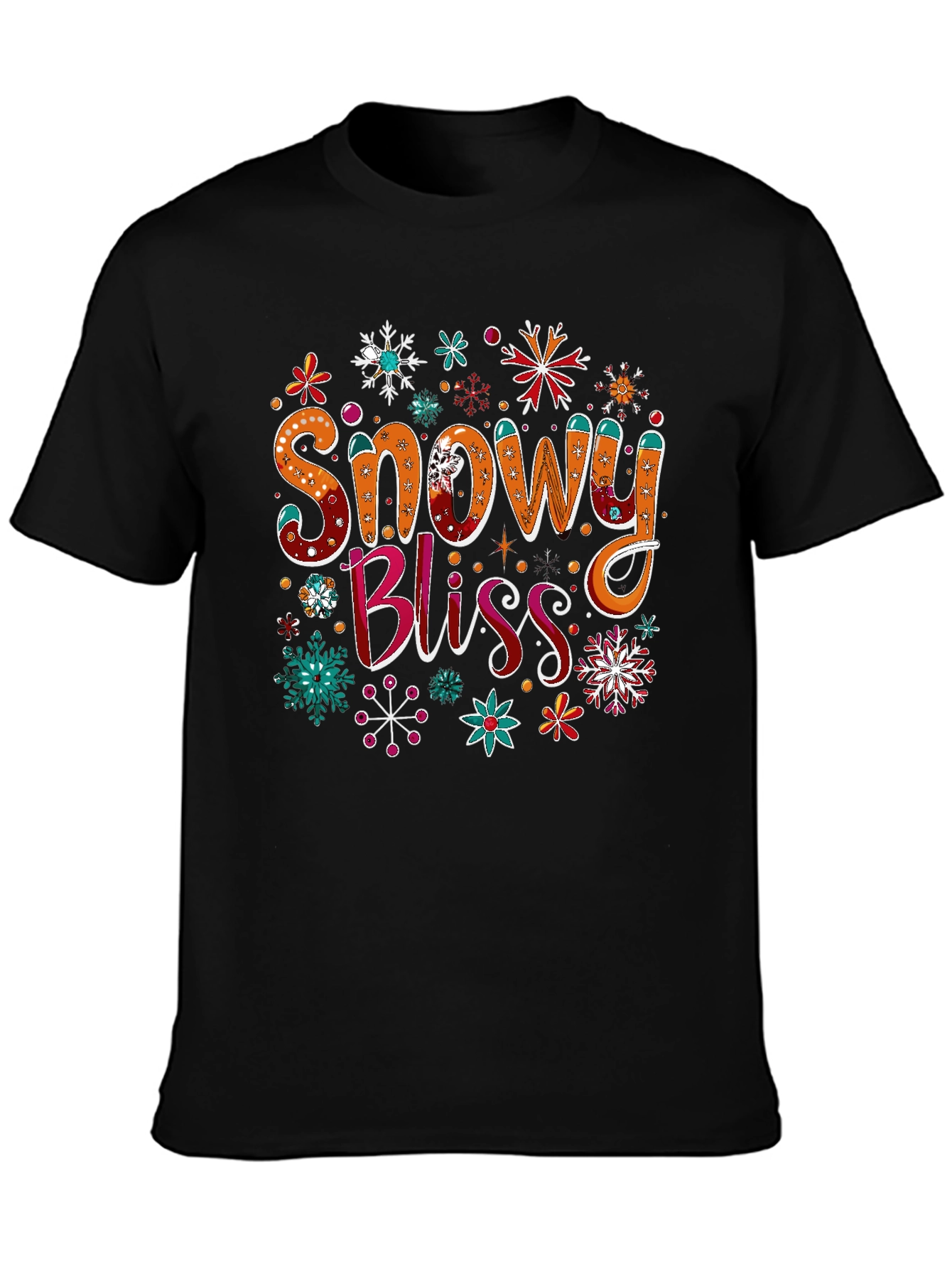 Snowy Bliss Graphic Tee - Holiday Festive Shirt