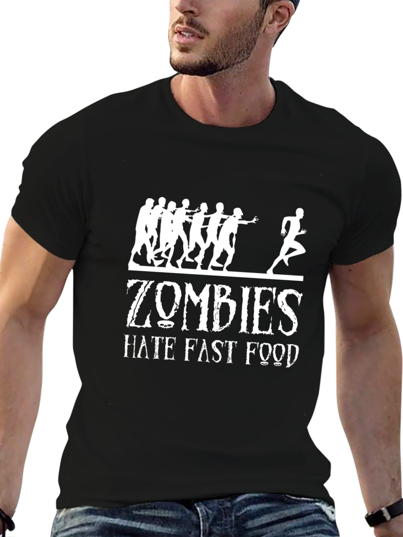 Zombies Hate Fast Food Graphic T-Shirt