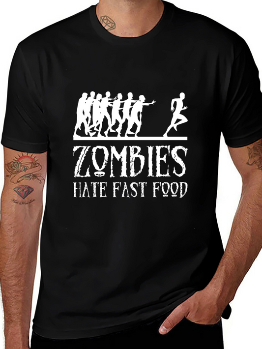 Zombies Hate Fast Food Graphic T-Shirt