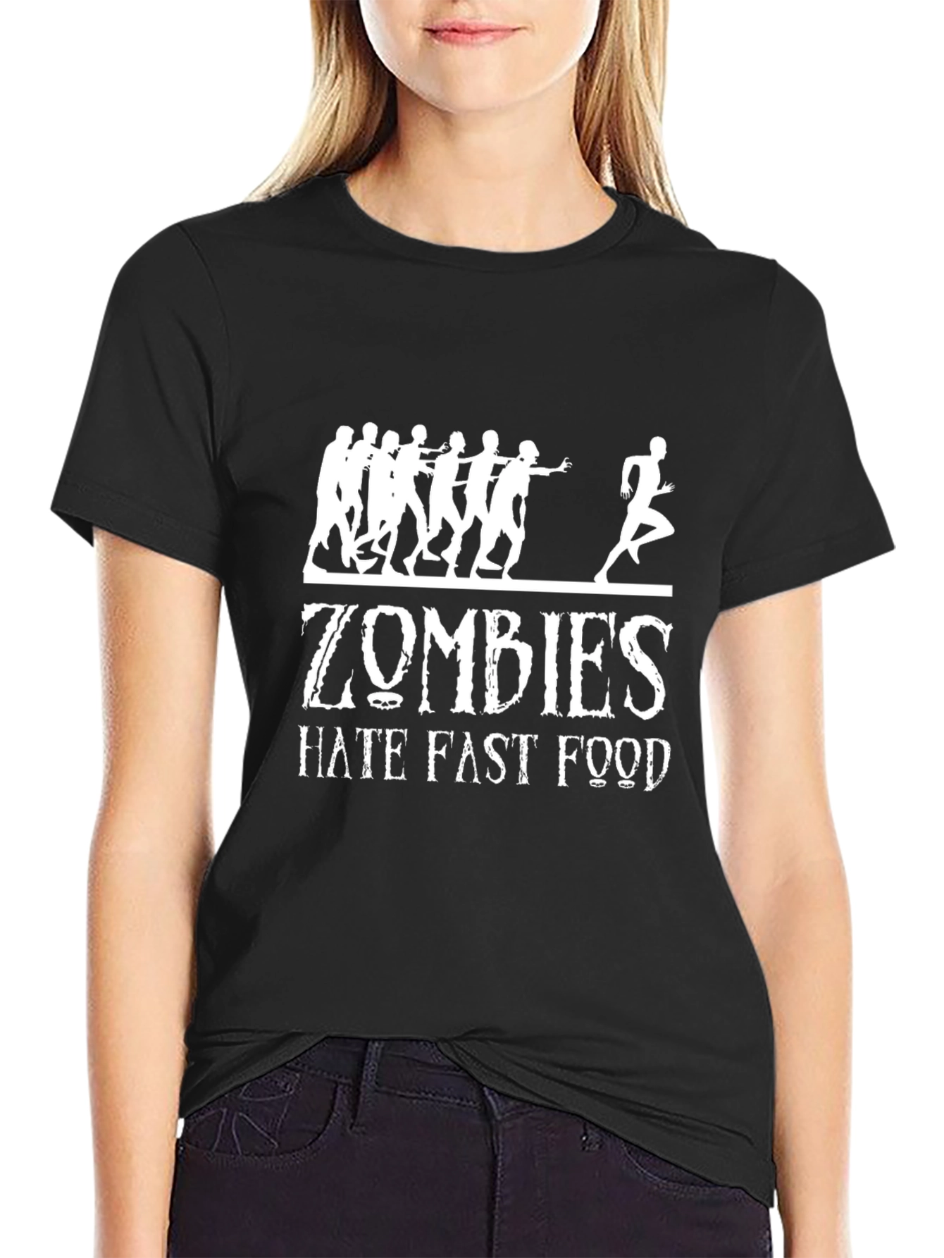 Zombies Hate Fast Food Graphic T-Shirt
