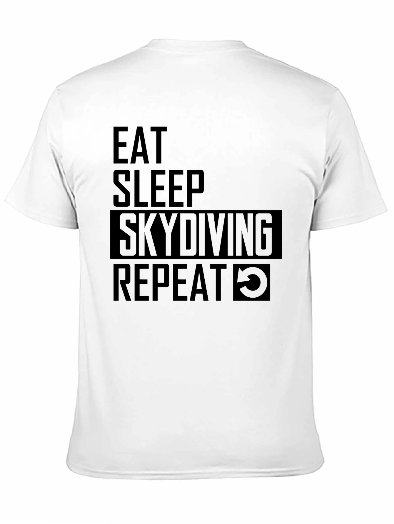 Eat Sleep Skydiving Repeat Black Graphic Tee