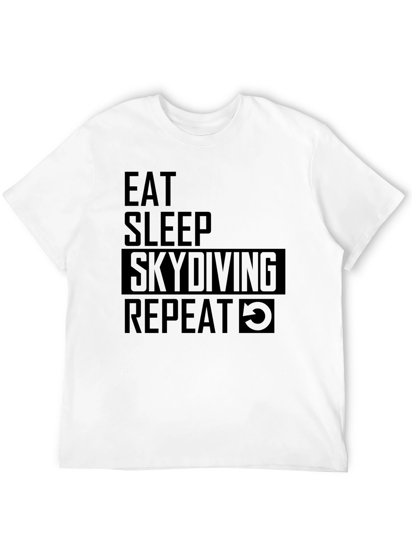 Eat Sleep Skydiving Repeat Black Graphic Tee