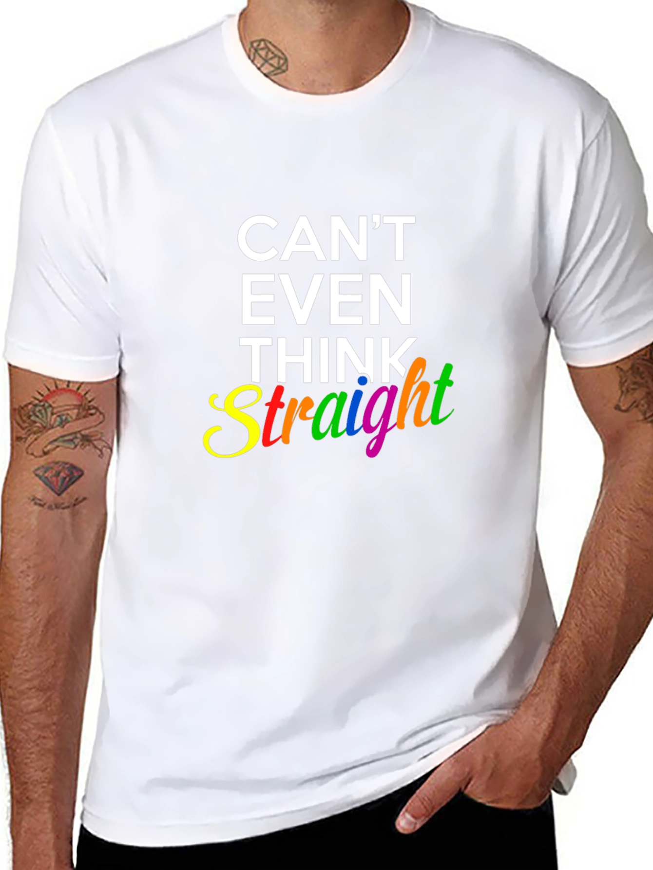 Cant Even Think Straight Rainbow Graphic T-Shirt