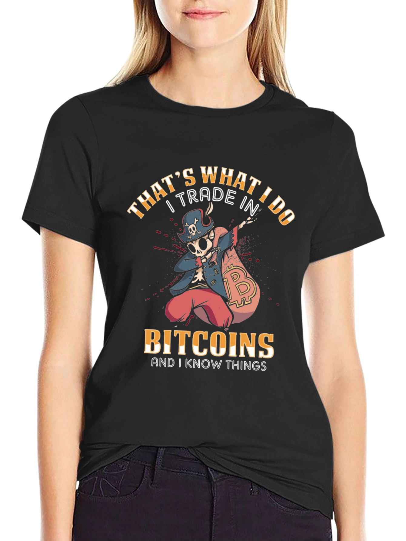 Bitcoin Trader Novelty T-Shirt - Crypto Pirate Design