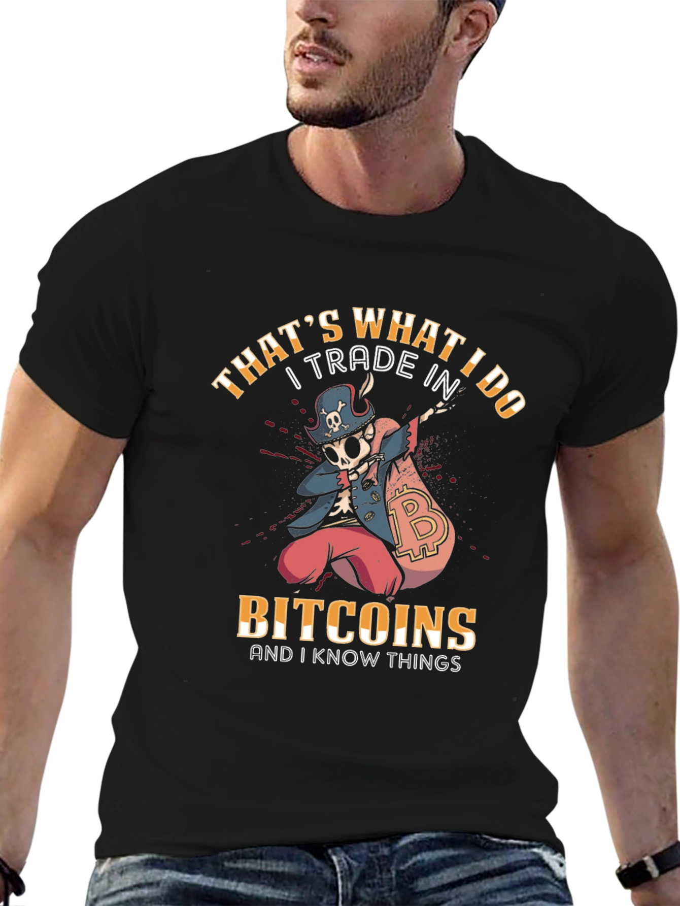 Bitcoin Trader Novelty T-Shirt - Crypto Pirate Design