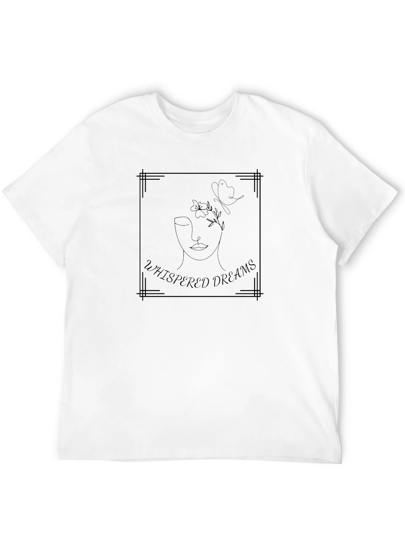 Whispered Dreams Graphic Tee - Black Modern Design