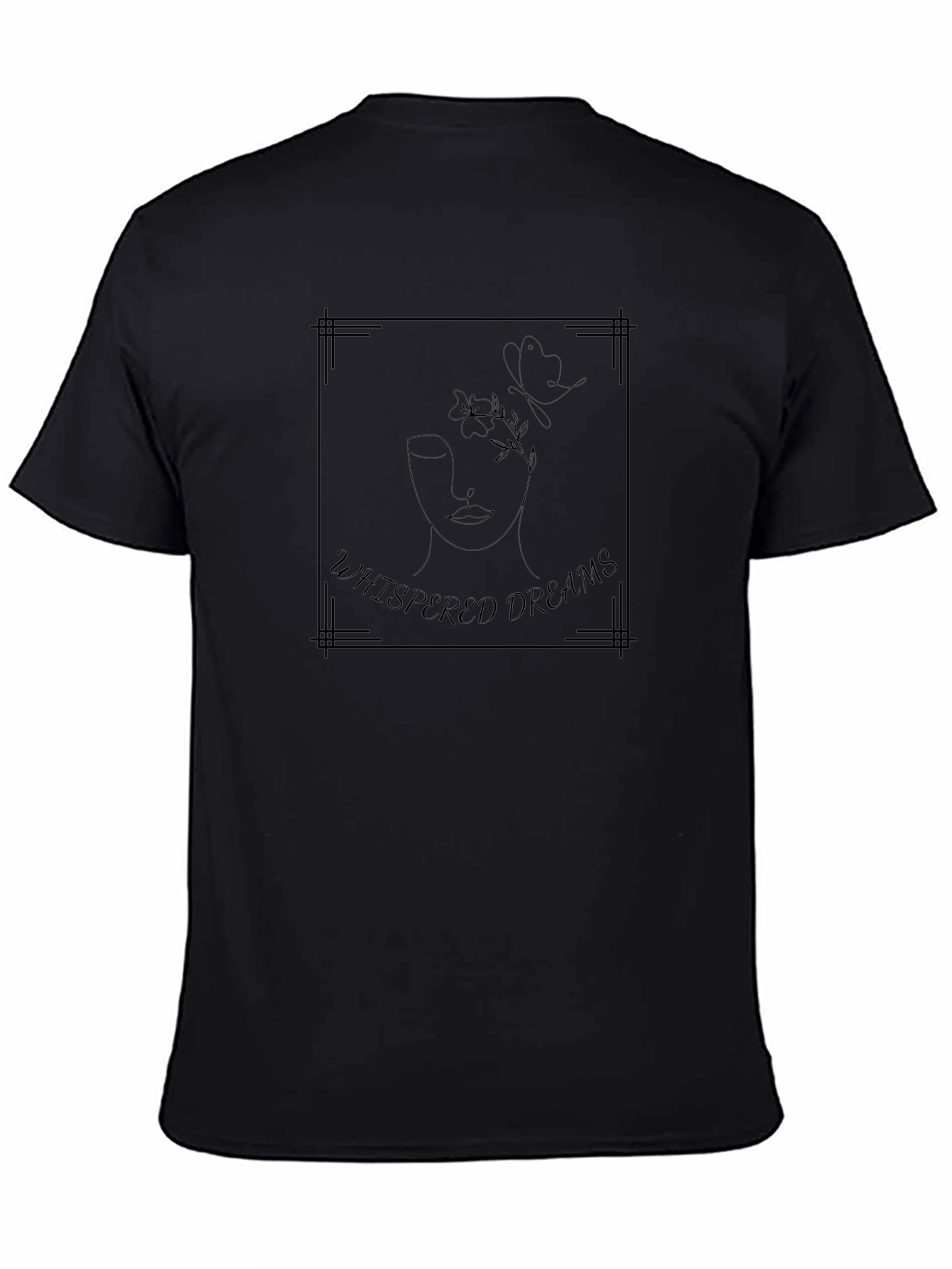 Whispered Dreams Graphic Tee - Black Modern Design
