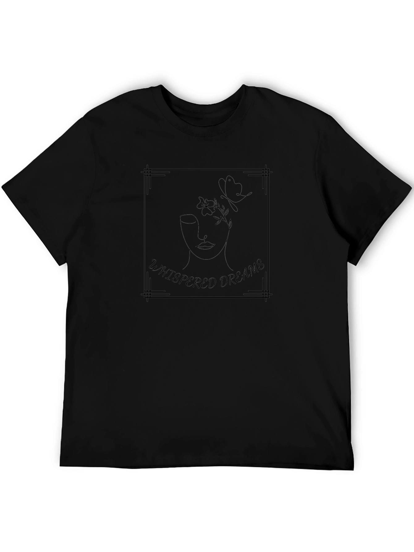 Whispered Dreams Graphic Tee - Black Modern Design