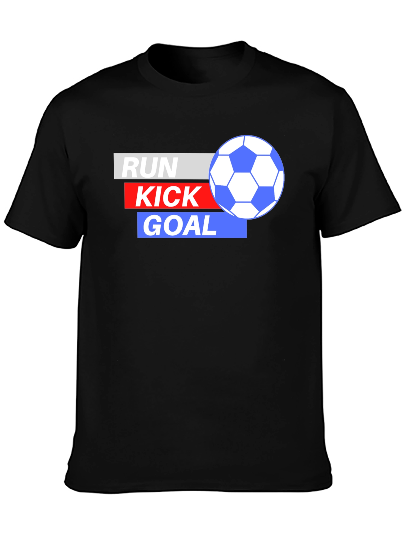 Run Kick Goal Soccer T-Shirt - Black